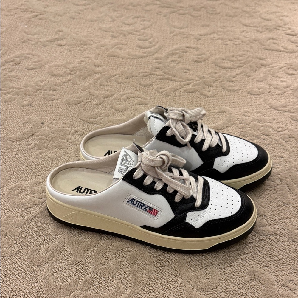Autry Black and White Sneakers Mules